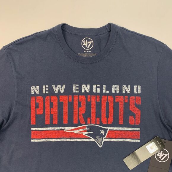 New England Patriots T Shirt Mens Medium Blue 47 Brand NFL Team Apparel New - Picture 4 of 12